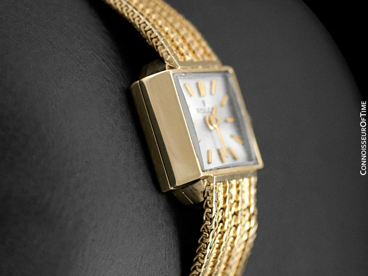 1960's Rolex Vintage Ladies Bracelet Dress Watch - 14K Gold