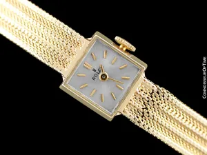 1960's Rolex Vintage Ladies Bracelet Dress Watch - 14K Gold