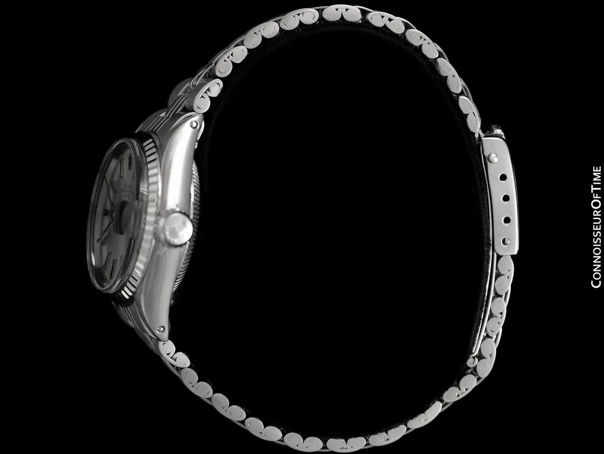 1961 Rolex Classic Vintage Ladies Date Datejust Watch, Silver Dial - Stainless Steel and 18K White Gold