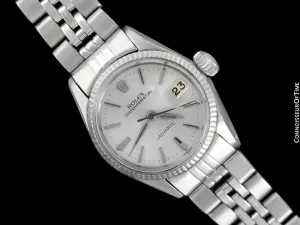 1961 Rolex Classic Vintage Ladydate Ladies Date (Datejust) Watch, Silver Dial - Stainless Steel and 18K White Gold