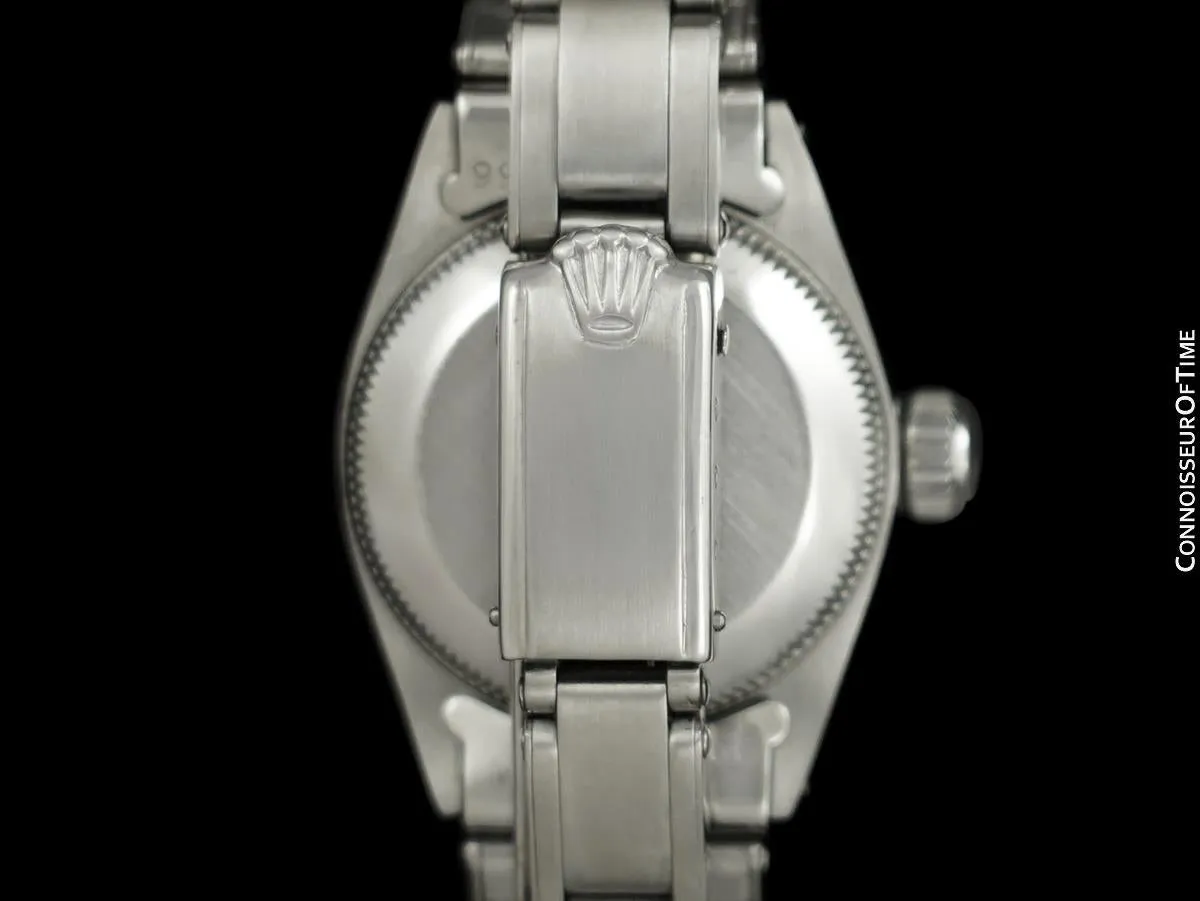 1962 Rolex Classic Vintage Ladies Date Datejust Watch, Black Dial - Stainless Steel & 18K White Gold