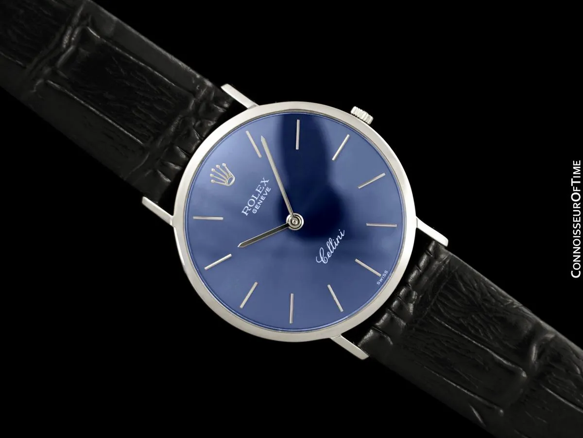 1966 Rolex Cellini Vintage Mens Handwound Larger Ref. 3602 Watch - 18K White Gold