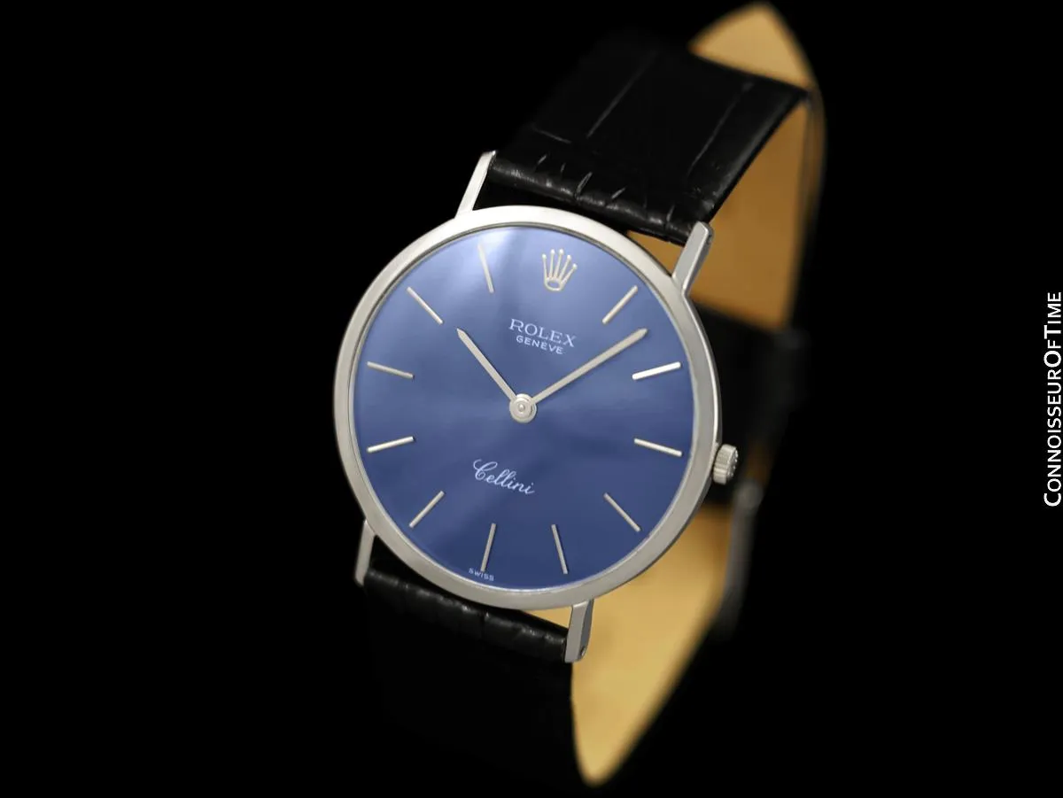 1966 Rolex Cellini Vintage Mens Handwound Larger Ref. 3602 Watch - 18K White Gold