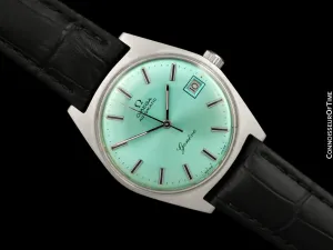 1969 Omega Geneve Vintage Mens Cal. 563 Automatic Watch with Tiffany Blue Dial - Stainless Steel