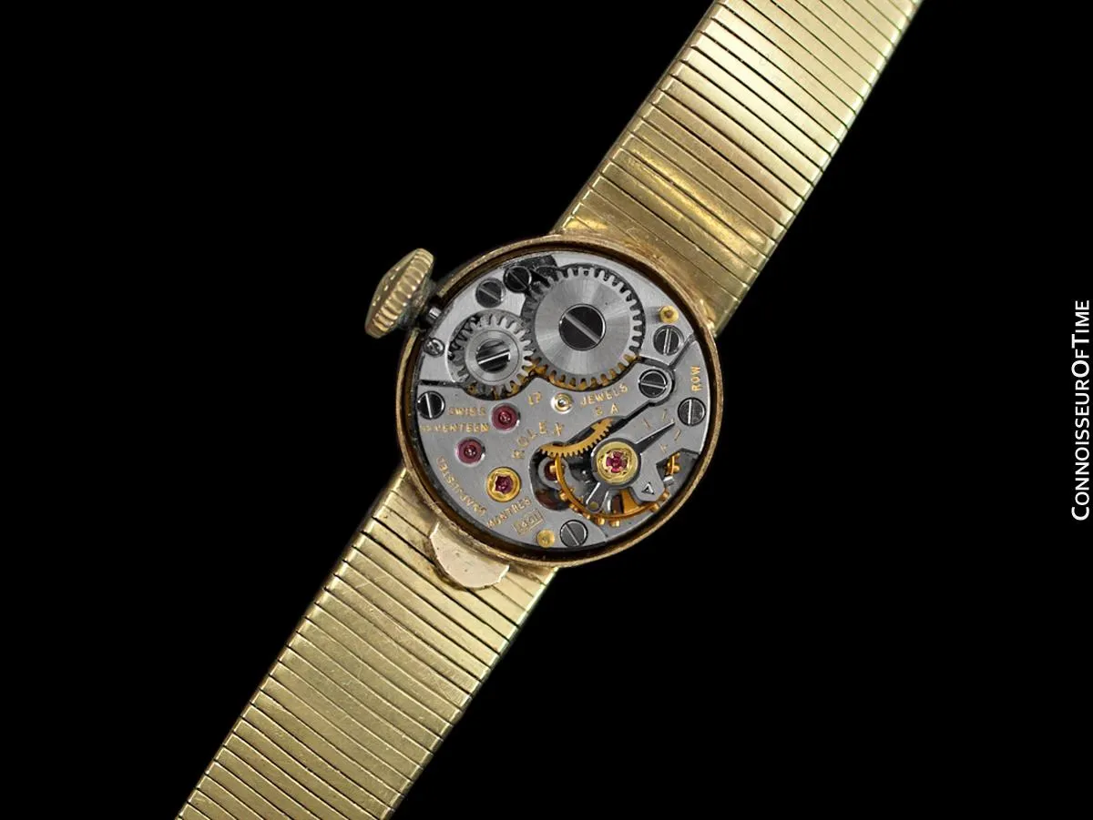 1970's Rolex Vintage Ladies Bracelet Dress Watch - 14K Gold