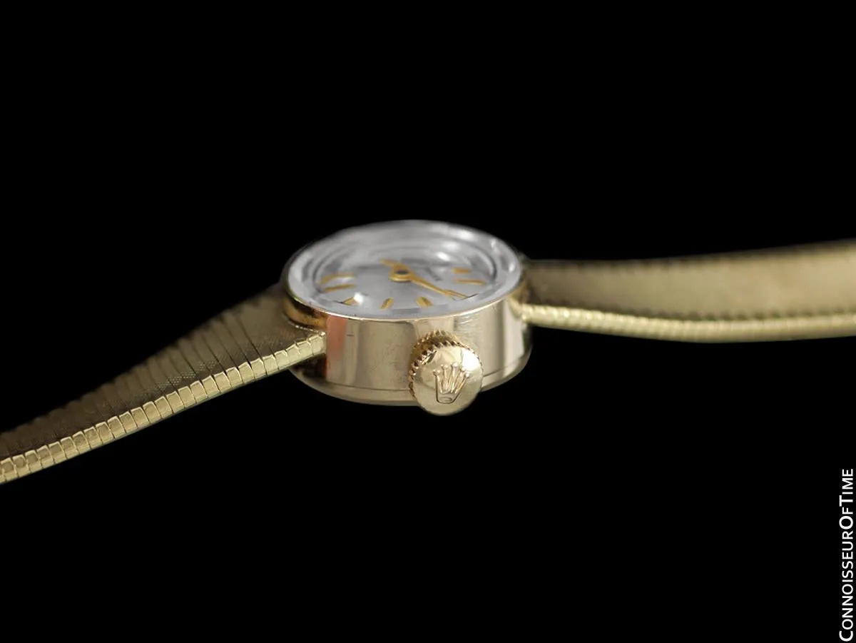1970's Rolex Vintage Ladies Bracelet Dress Watch - 14K Gold