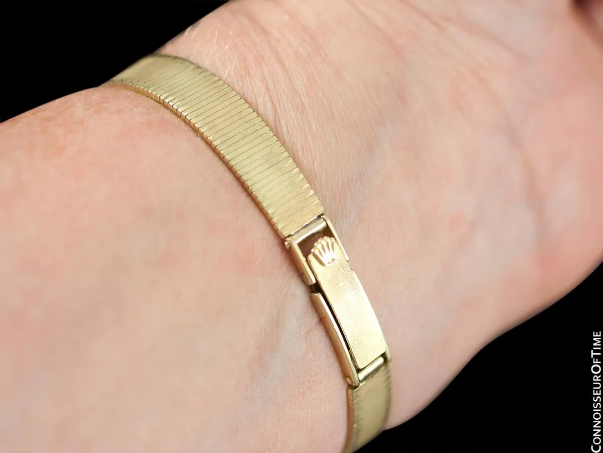 1970's Rolex Vintage Ladies Bracelet Dress Watch - 14K Gold