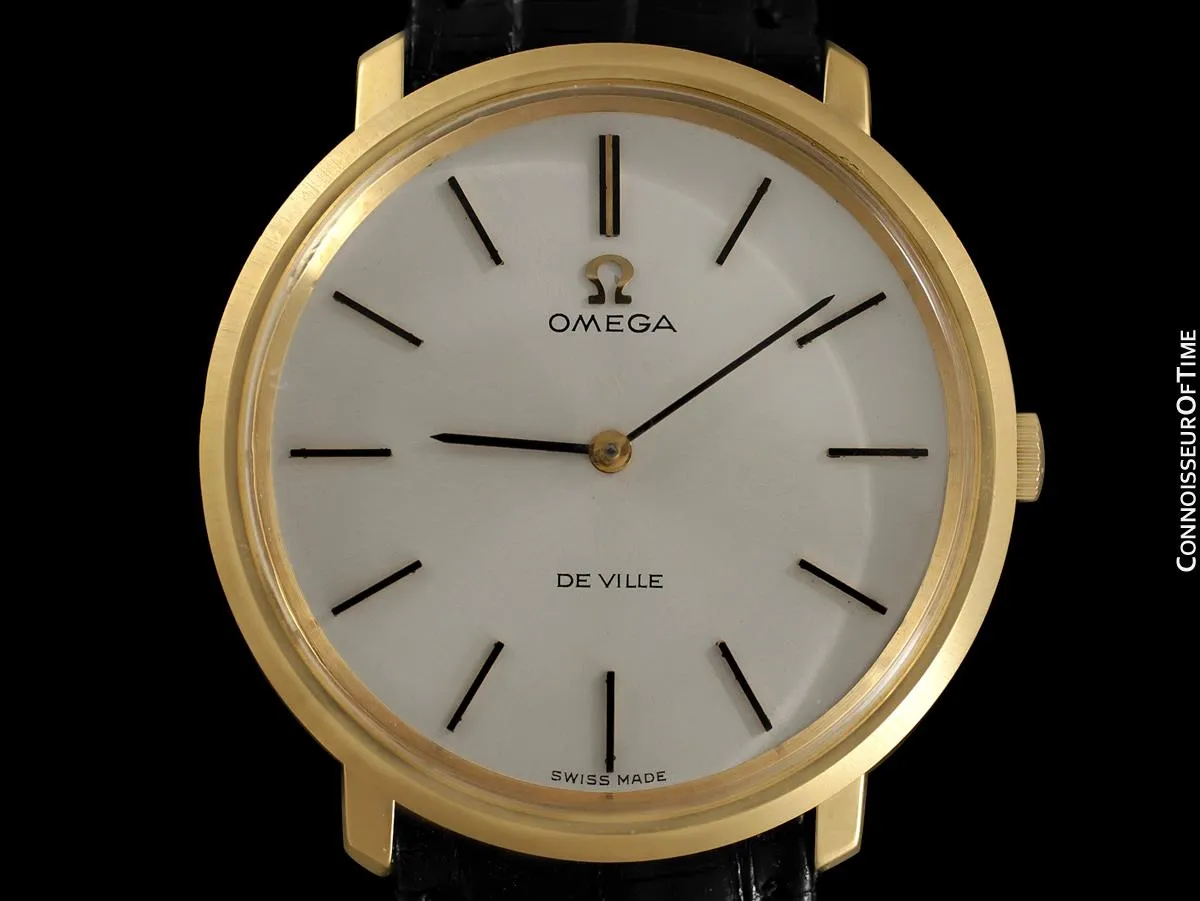 1971 Omega De Ville Mens 18K Gold Plated and Stainless Steel Dress Watch - Box & Papers