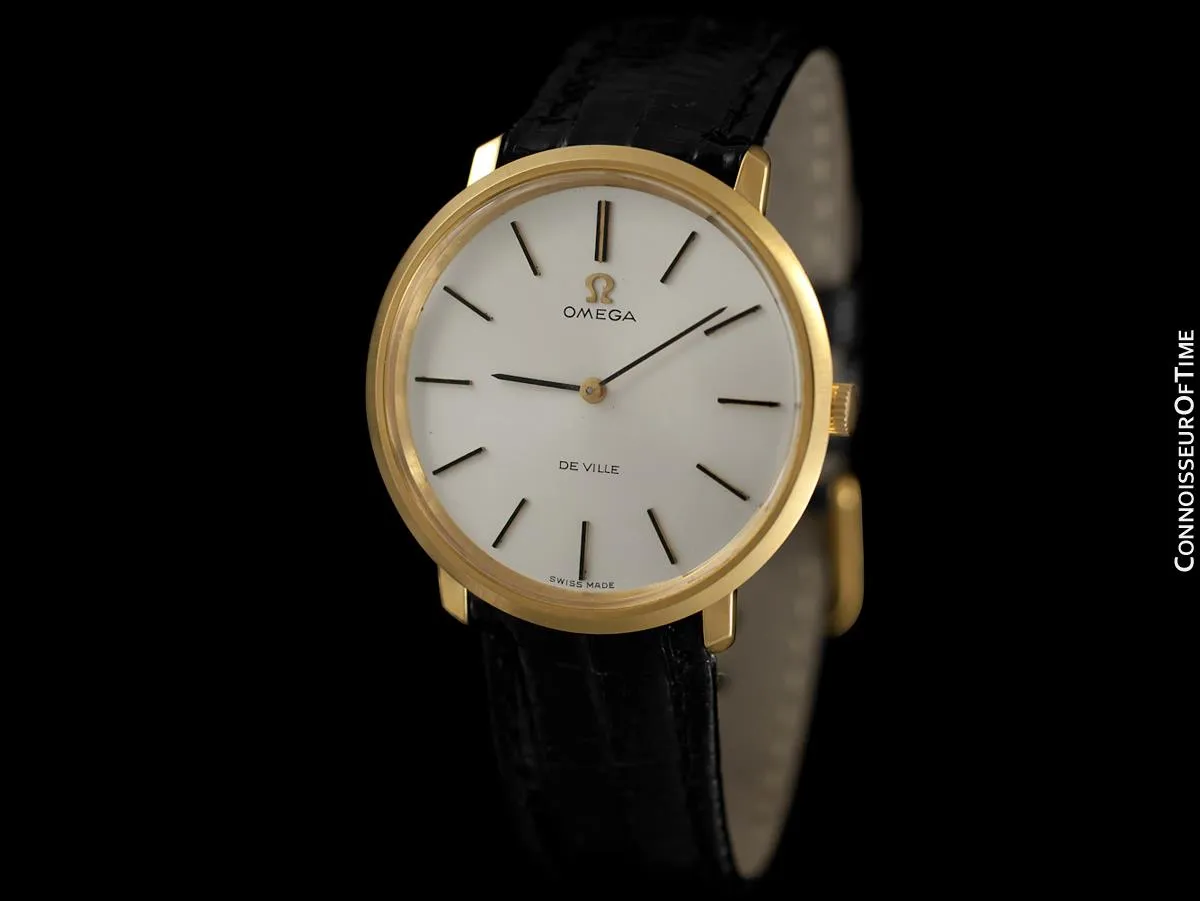 1971 Omega De Ville Mens 18K Gold Plated and Stainless Steel Dress Watch - Box & Papers