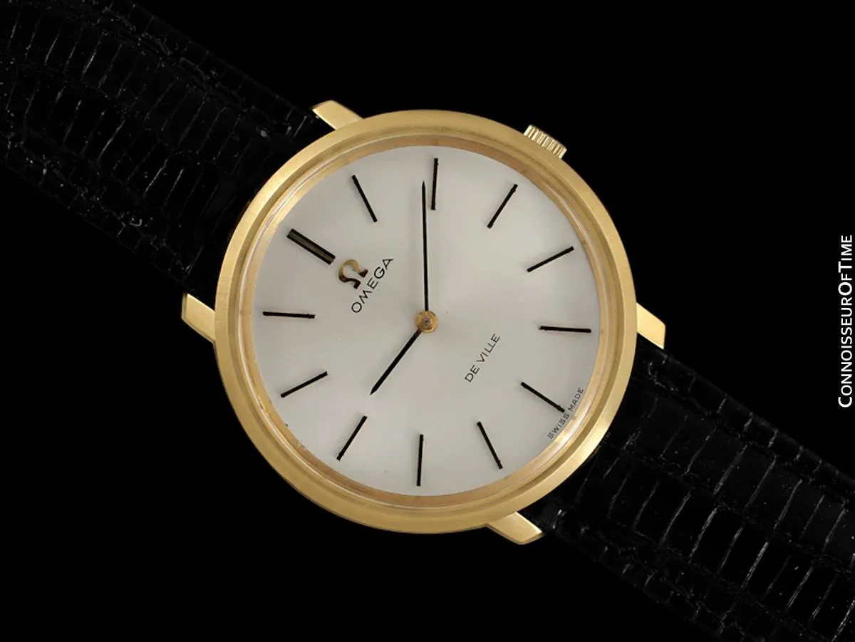 1971 Omega De Ville Mens 18K Gold Plated and Stainless Steel Dress Watch - Box & Papers