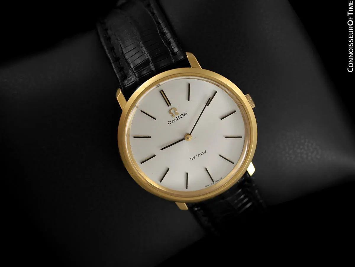 1971 Omega De Ville Mens 18K Gold Plated and Stainless Steel Dress Watch - Box & Papers