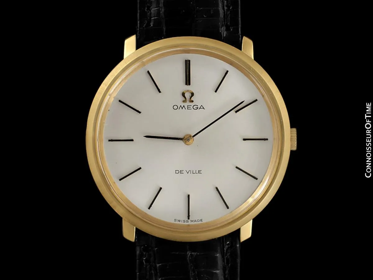 1971 Omega De Ville Mens 18K Gold Plated and Stainless Steel Dress Watch - Box & Papers