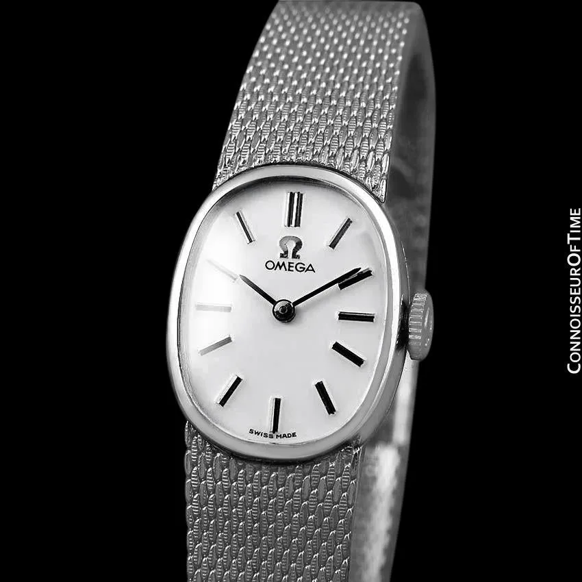 1973 Omega De Ville Vintage Ladies Handwound Luxury Dress Watch with Bracelet - Stainless Steel