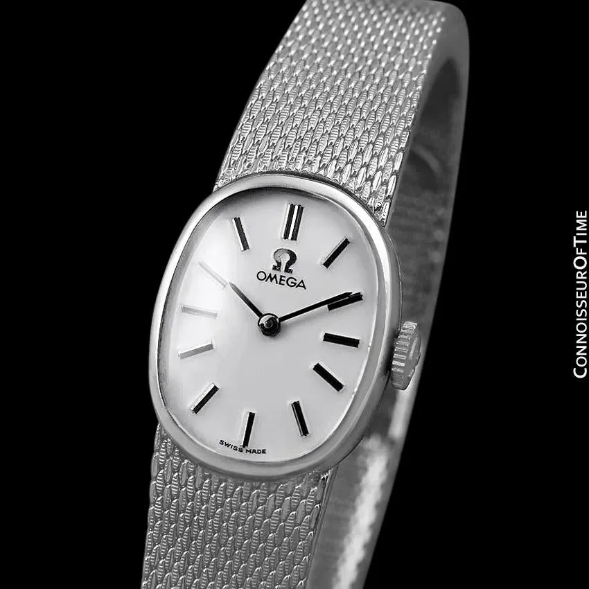 1973 Omega De Ville Vintage Ladies Handwound Luxury Dress Watch with Bracelet - Stainless Steel