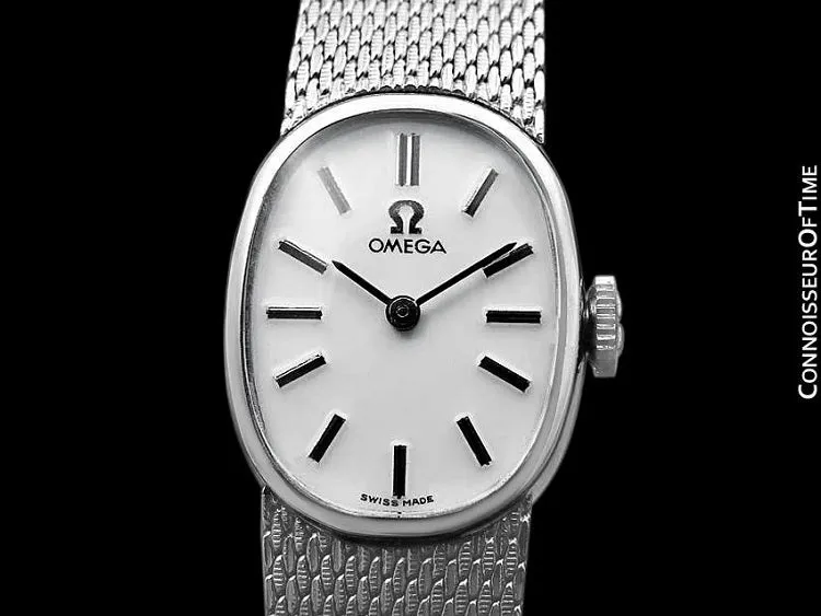 1973 Omega De Ville Vintage Ladies Handwound Luxury Dress Watch with Bracelet - Stainless Steel