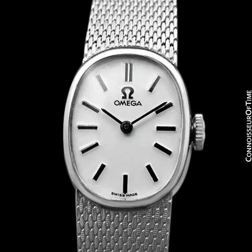 1973 Omega De Ville Vintage Ladies Handwound Luxury Dress Watch with Bracelet - Stainless Steel