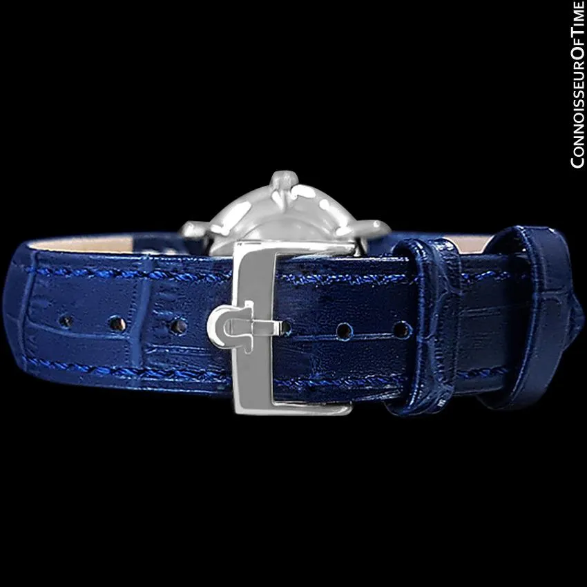 1974 Omega De Ville Vintage Mens Handwound Blue Vignette Dial Watch - Stainless Steel
