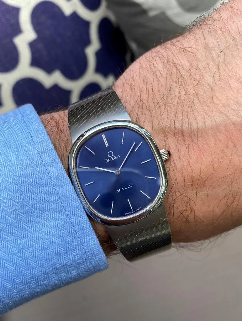 1977 Omega De Ville Vintage Mens Dress Watch with Bracelet - Stainless Steel