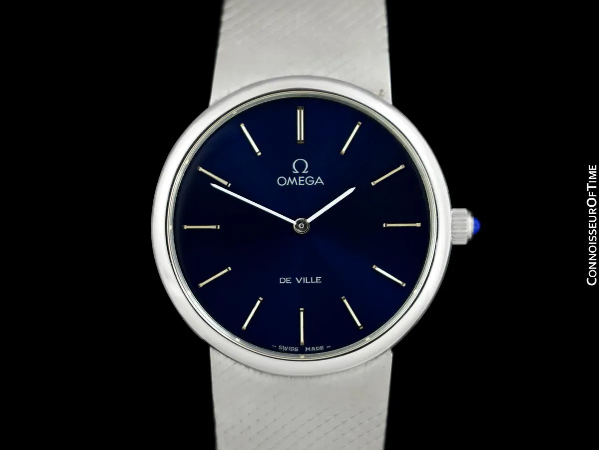 1978 Omega De Ville Vintage Mens Dress Watch with Bracelet - Stainless Steel
