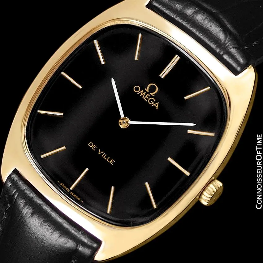 1978 Omega De Ville Vintage Mens Handwound Ultra Thin Dress Watch - 18K Gold Plated & Stainless Steel