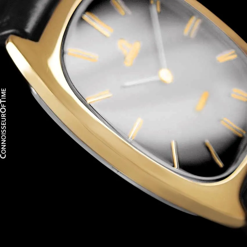 1978 Omega De Ville Vintage Mens Handwound Ultra Thin Dress Watch - 18K Gold Plated & Stainless Steel