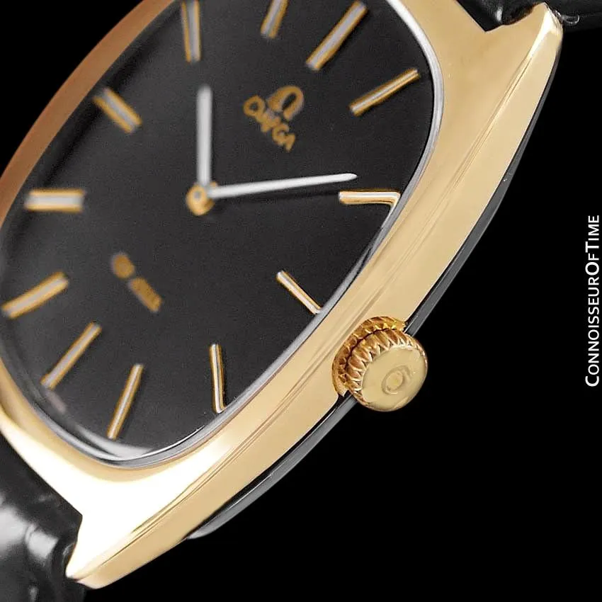 1978 Omega De Ville Vintage Mens Handwound Ultra Thin Dress Watch - 18K Gold Plated & Stainless Steel