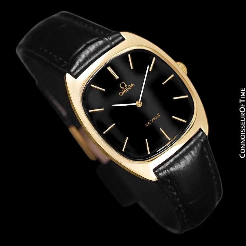 1978 Omega De Ville Vintage Mens Handwound Ultra Thin Dress Watch - 18K Gold Plated & Stainless Steel