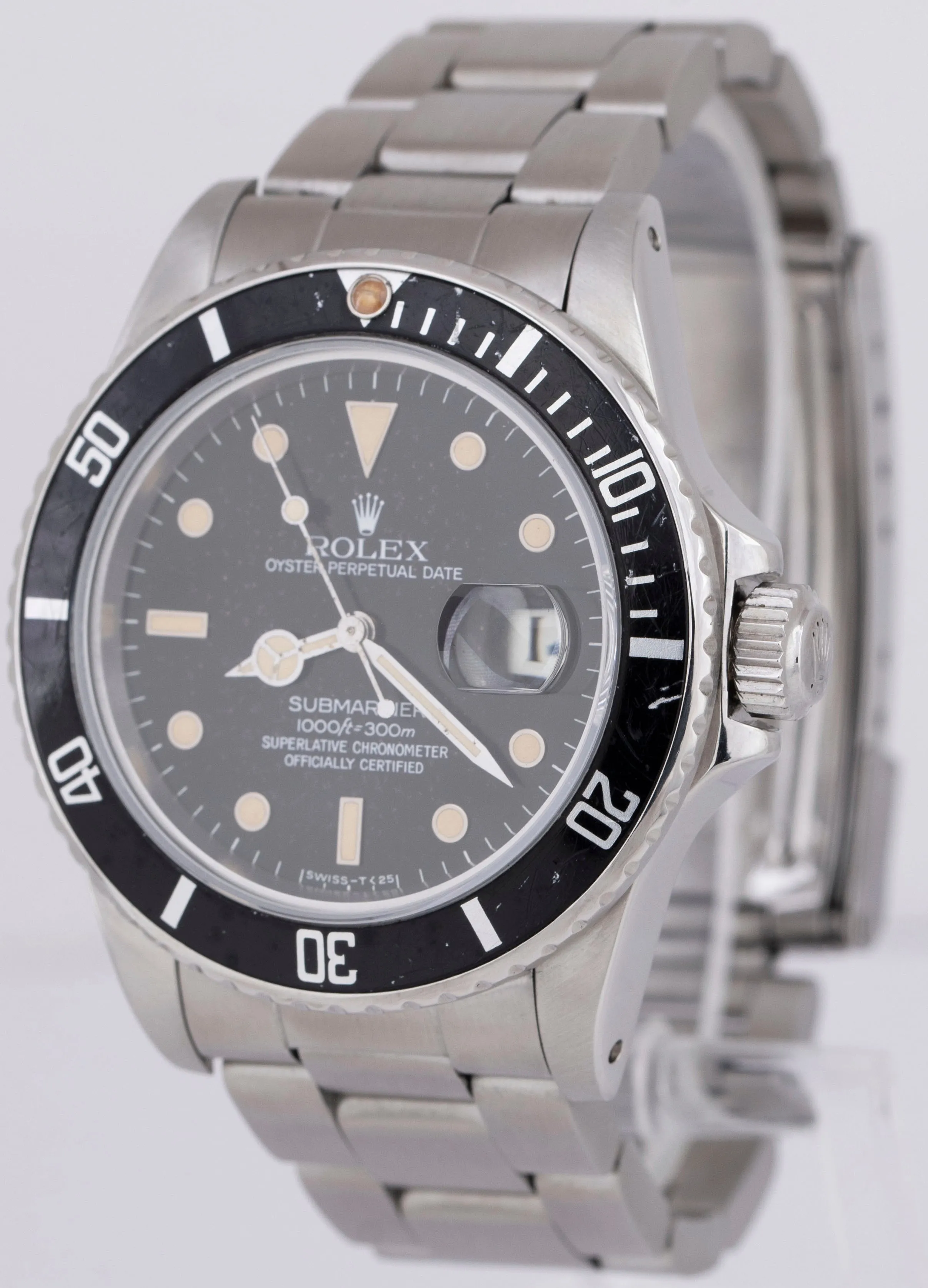 1984 Rolex Submariner 40mm Oyster Stainless Steel Patina Date Dive Watch 16800