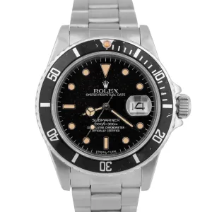 1984 Rolex Submariner 40mm Oyster Stainless Steel Patina Date Dive Watch 16800