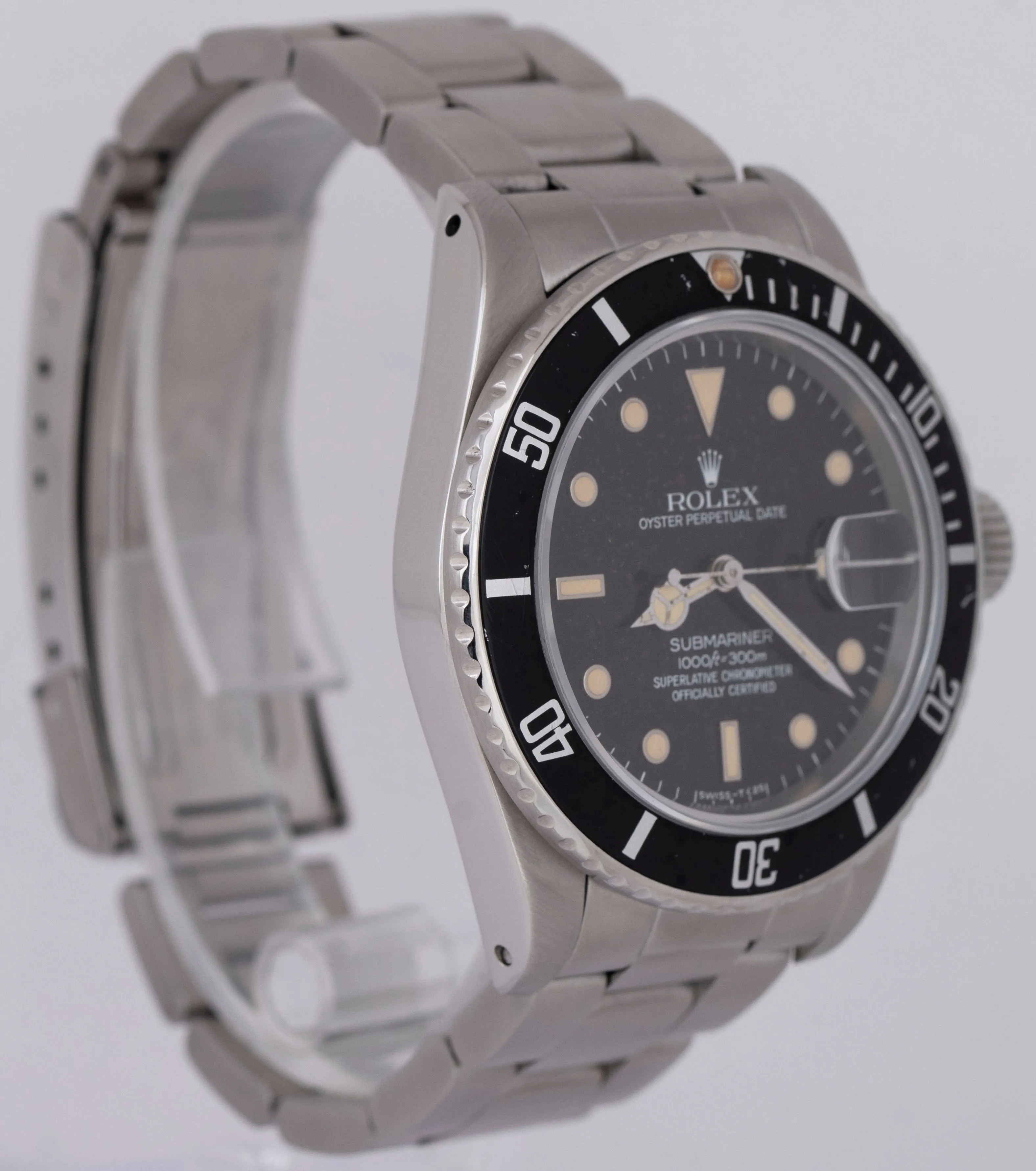 1984 Rolex Submariner 40mm Oyster Stainless Steel Patina Date Dive Watch 16800