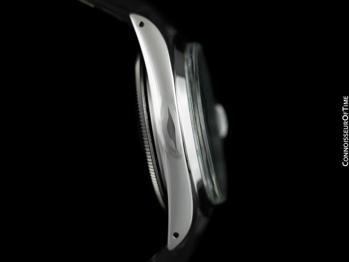 1985 Rolex Oyster Perpetual Date Ref. 15000 Vintage Mens Quick-Set Buckley Dial Watch - Stainless Steel