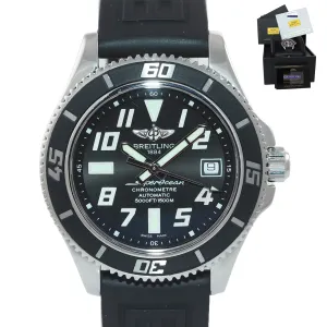 2015 Breitling Super Ocean Abyss 42mm A17364 Black Steel Ceramic Watch Box Paper