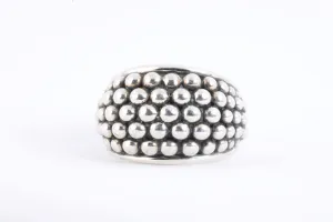 925 Silver Dawkins Beaded Dome Ring Size 8 (16.52g.)