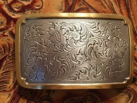 Accessory: Rectangle Silver and Gold Trophy Buckle
