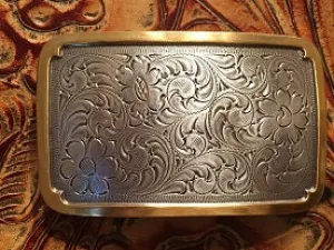 Accessory: Rectangle Silver and Gold Trophy Buckle