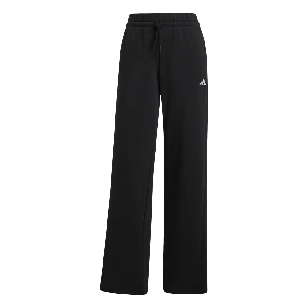 Adidas Womens Small Logo Feel Cozy Open-Hem Pants
