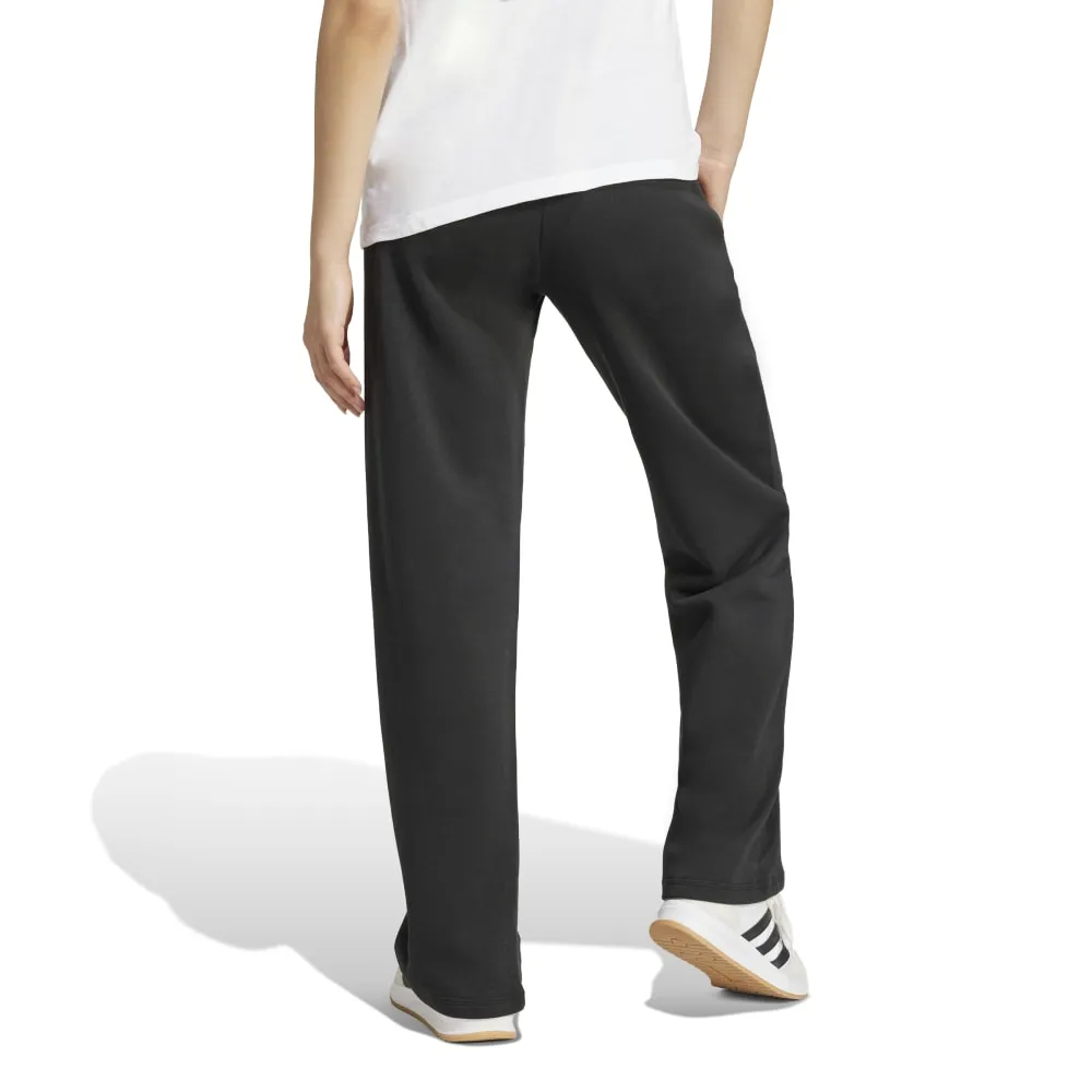 Adidas Womens Small Logo Feel Cozy Open-Hem Pants