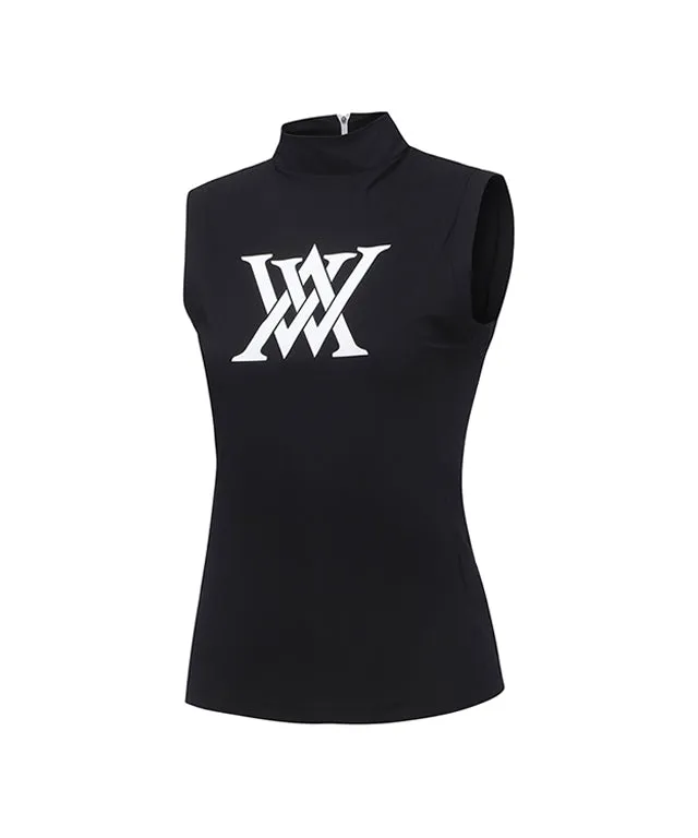 ANEW Golf: Women Front Logo Point Sleeveless - Black