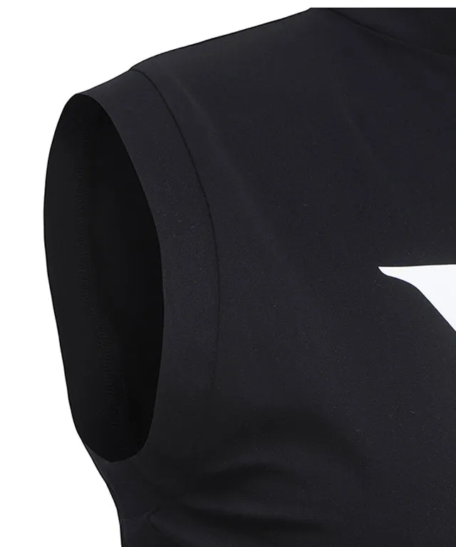 ANEW Golf: Women Front Logo Point Sleeveless - Black