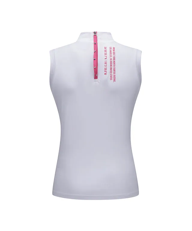 ANEW Golf: Women Front Logo Point Sleeveless - White