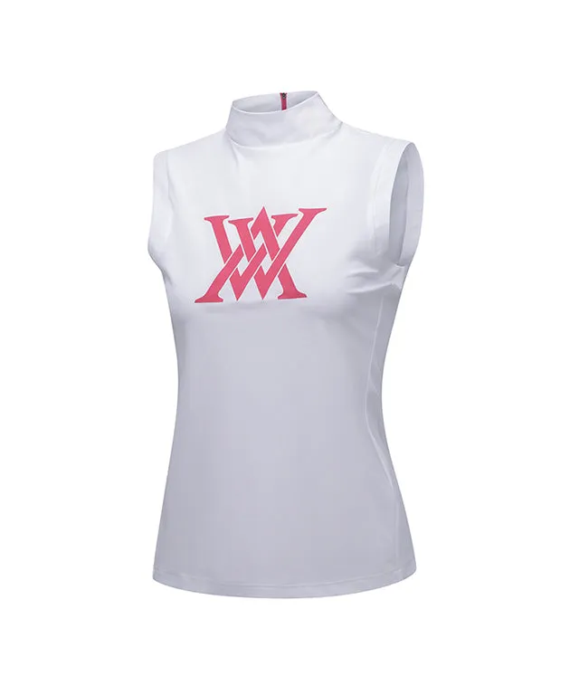 ANEW Golf: Women Front Logo Point Sleeveless - White