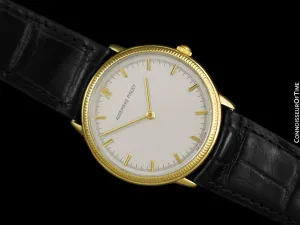Audemars Piguet Mens Midsize 18K Gold Dress Watch - Buckle & Pouch