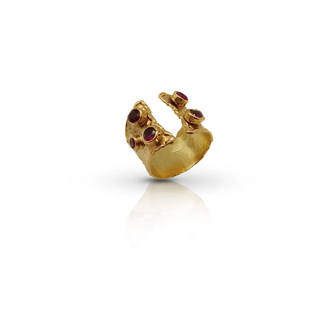 Aurora Fancy Two Side Cuff Gold Ring