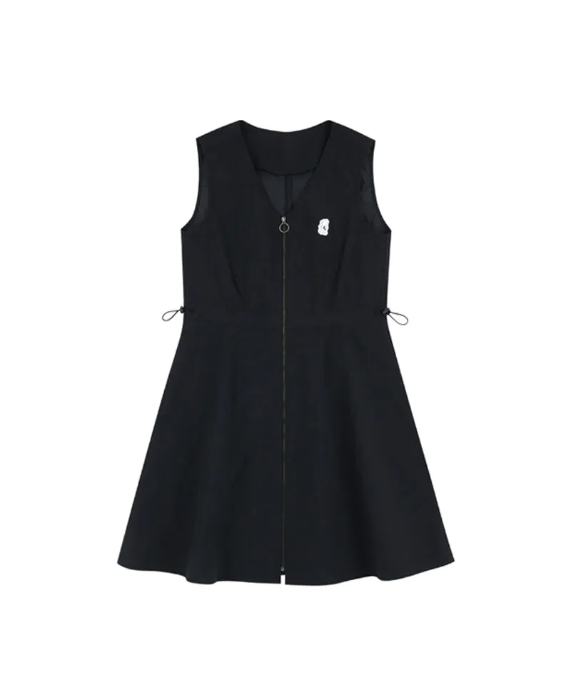 AVEN Sleeveless V-Neck Dress - Black