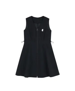 AVEN Sleeveless V-Neck Dress - Black