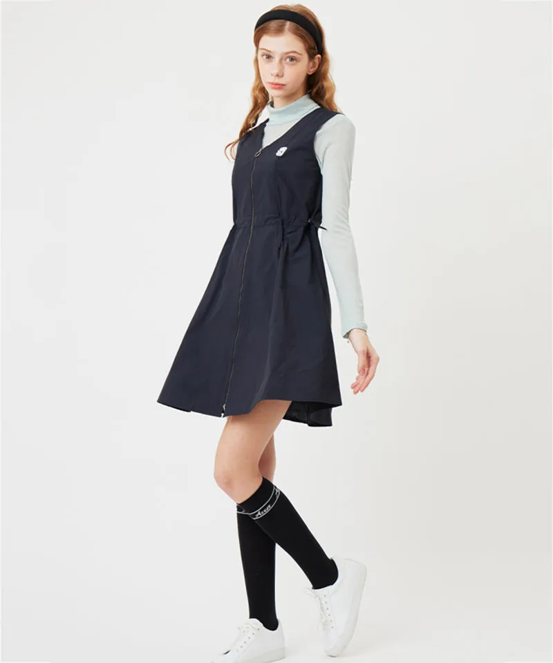 AVEN Sleeveless V-Neck Dress - Black