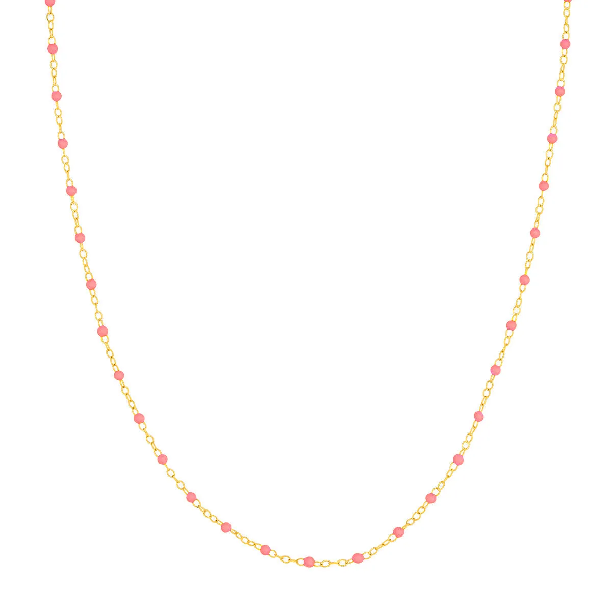 Baby Pink Enamel Bead Necklace