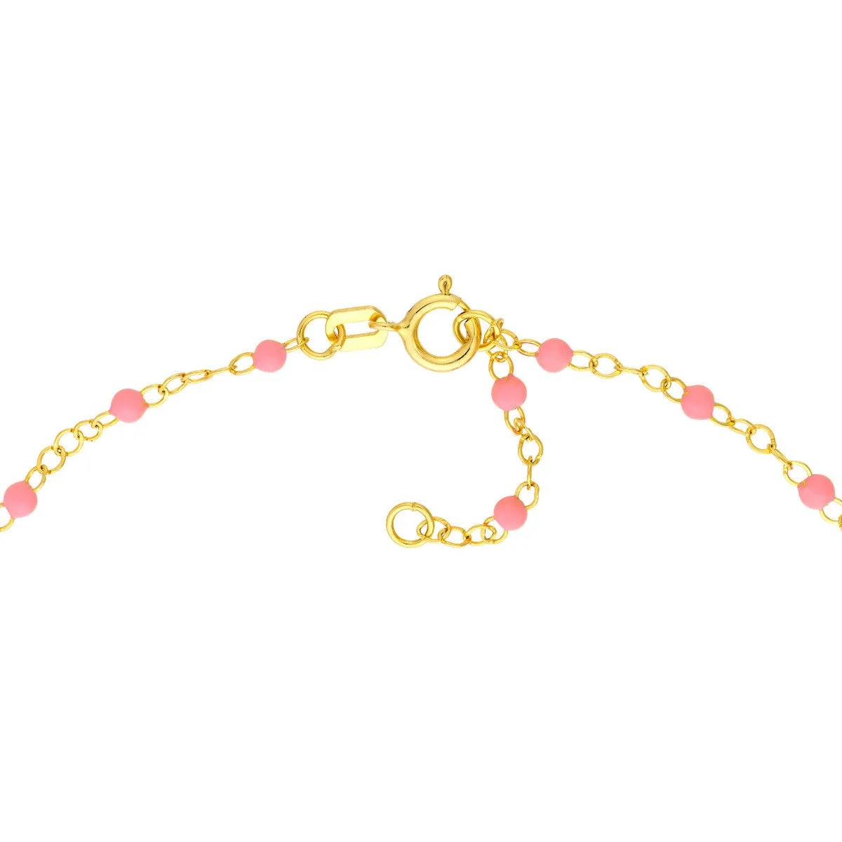 Baby Pink Enamel Bead Necklace