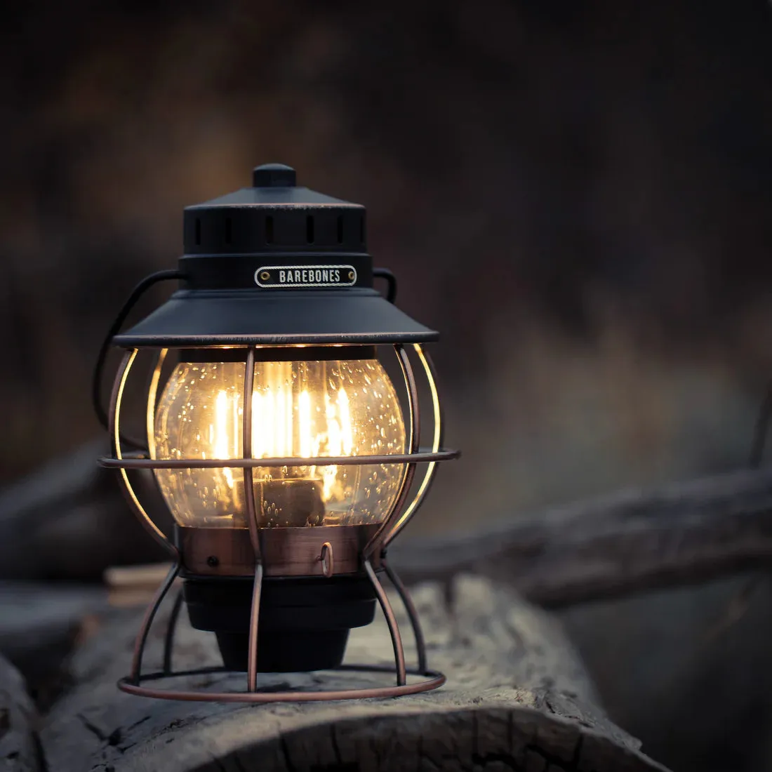 Barebones Living Railroad Lantern Ocean Blue