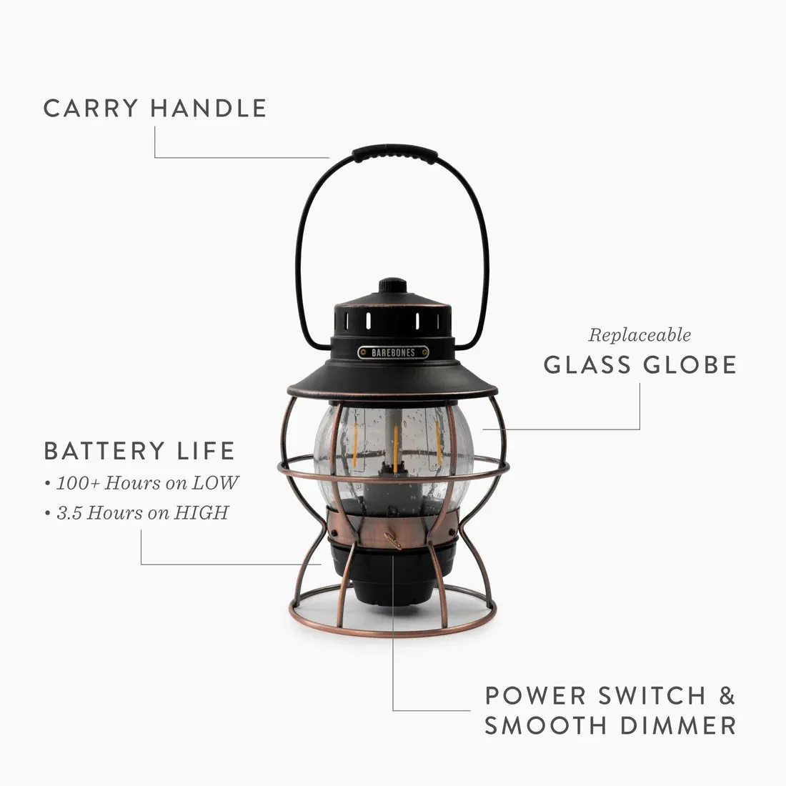 Barebones Living Railroad Lantern Ocean Blue